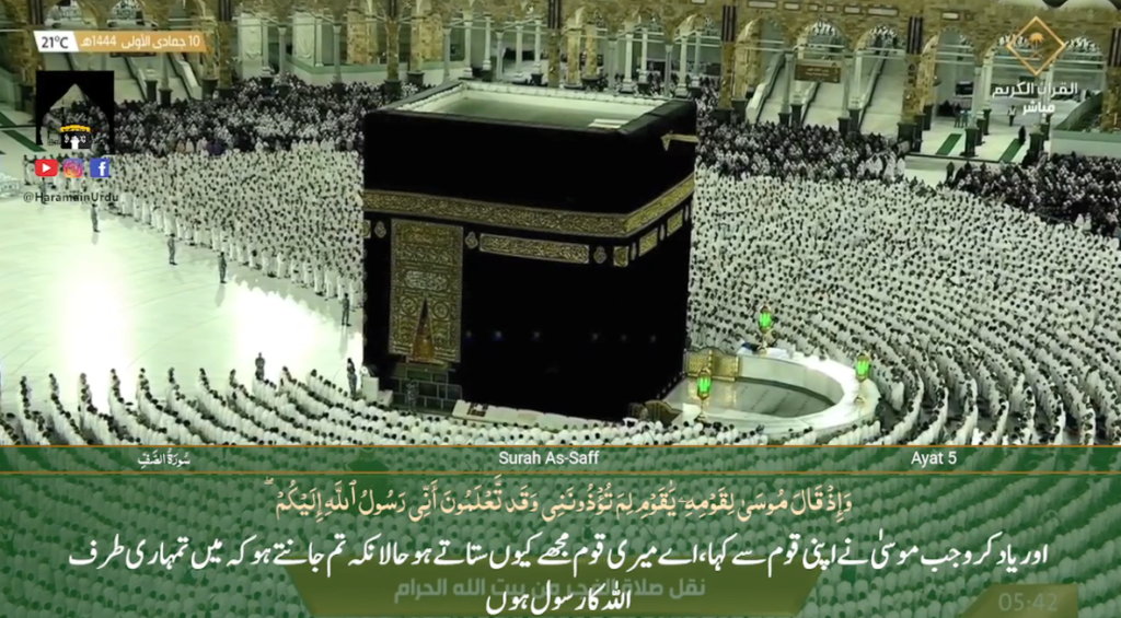 4th Dec 2022 - Makkah Fajr - Sheikh Juhany - Urdu Translation