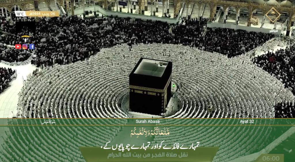 28th Jan 2023 - Makkah Fajr - Sheikh Humaid - Urdu Translation