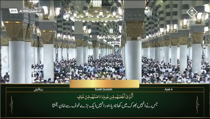 19th Mar 2023 Madeenah Maghrib Sheikh Qaasim Urdu Translation