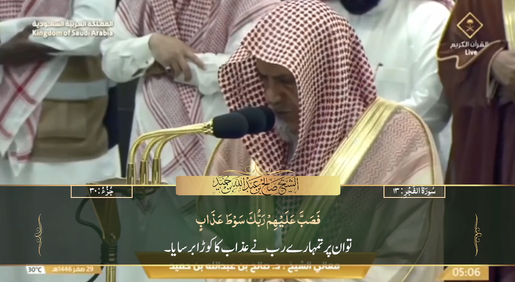 2nd Sep 2024 - Makkah Fajr - Sheikh Humaid - Urdu Translation