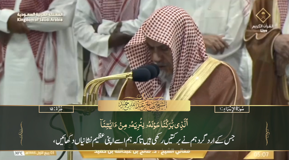 6th Sep 2024 - Makkah Fajr - Sheikh Humaid - Urdu Translation