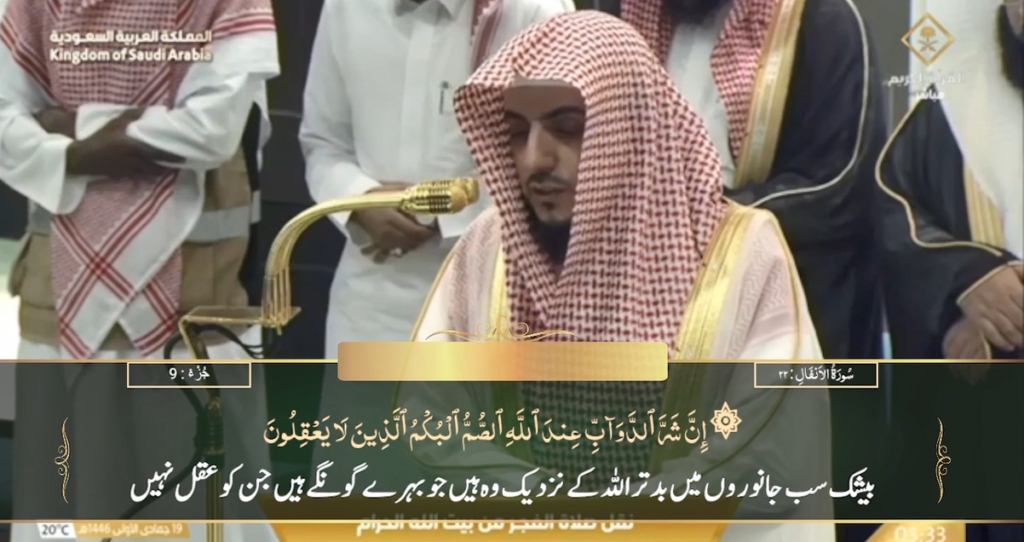 21st Nov 2024 - Makkah Fajr - Sheikh Shamsaan - Urdu Translation